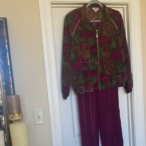 Teddi Burgundy and Olive Patchwork Set